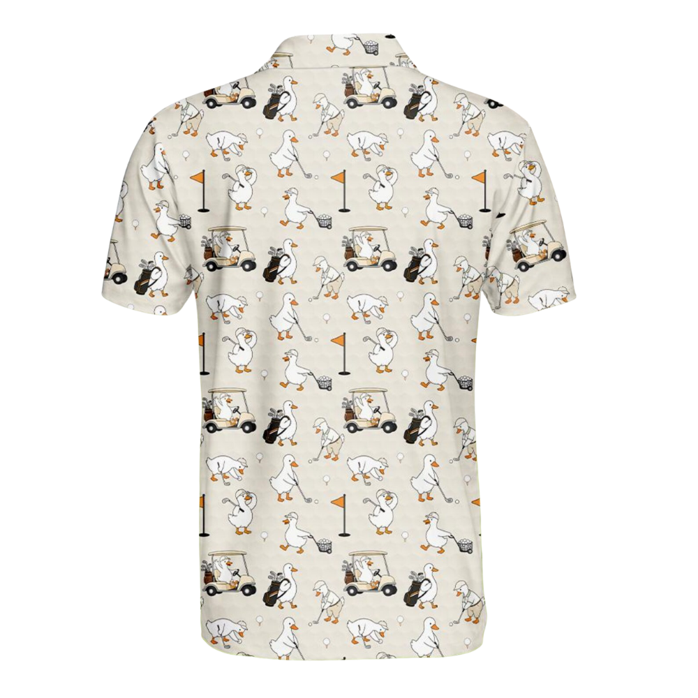 Men's Funny Goose Golf Polo Shirt, Goose Duck Lover Golf Shirt GE0586