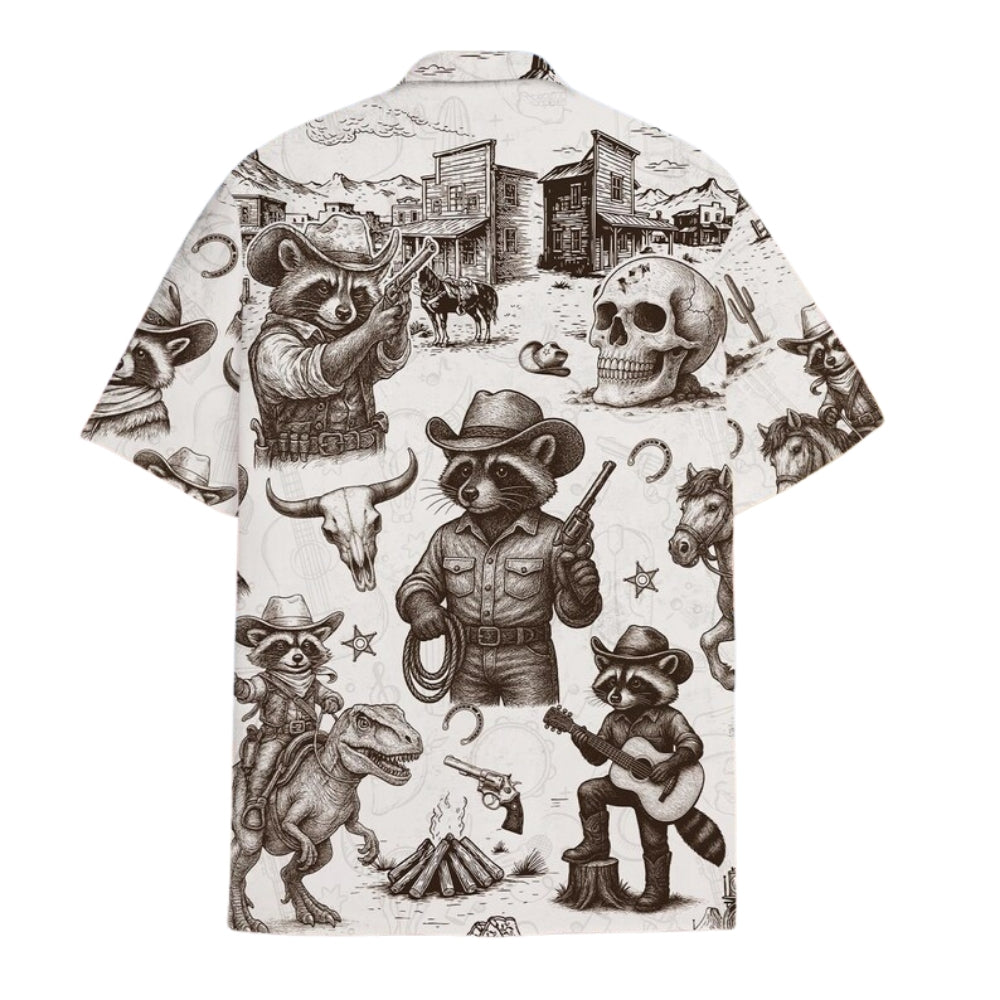 Cowboy Raccoon Hawaiian Shirt For Men Women, Western Raccoon Hawaiian Shirts HE0116