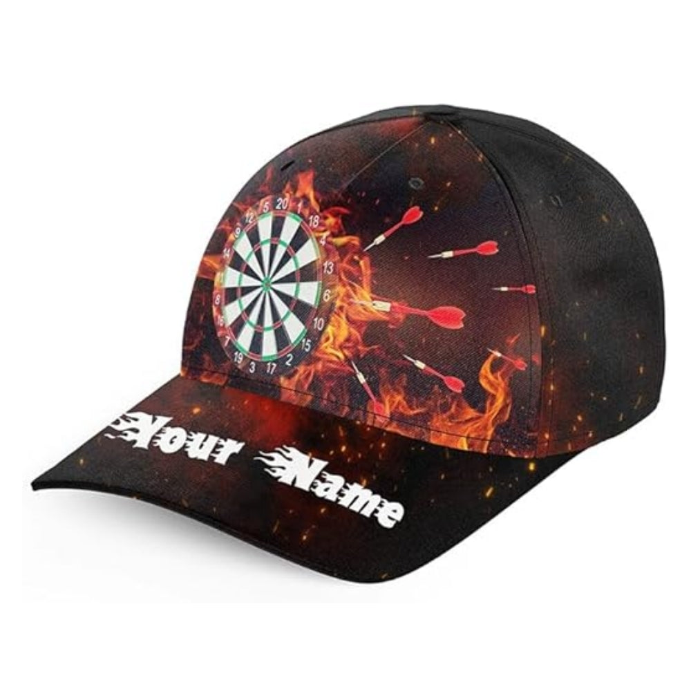 Custom Flame Darts 3D Baseball Cap, Custom Darts Caps Hats CP0174