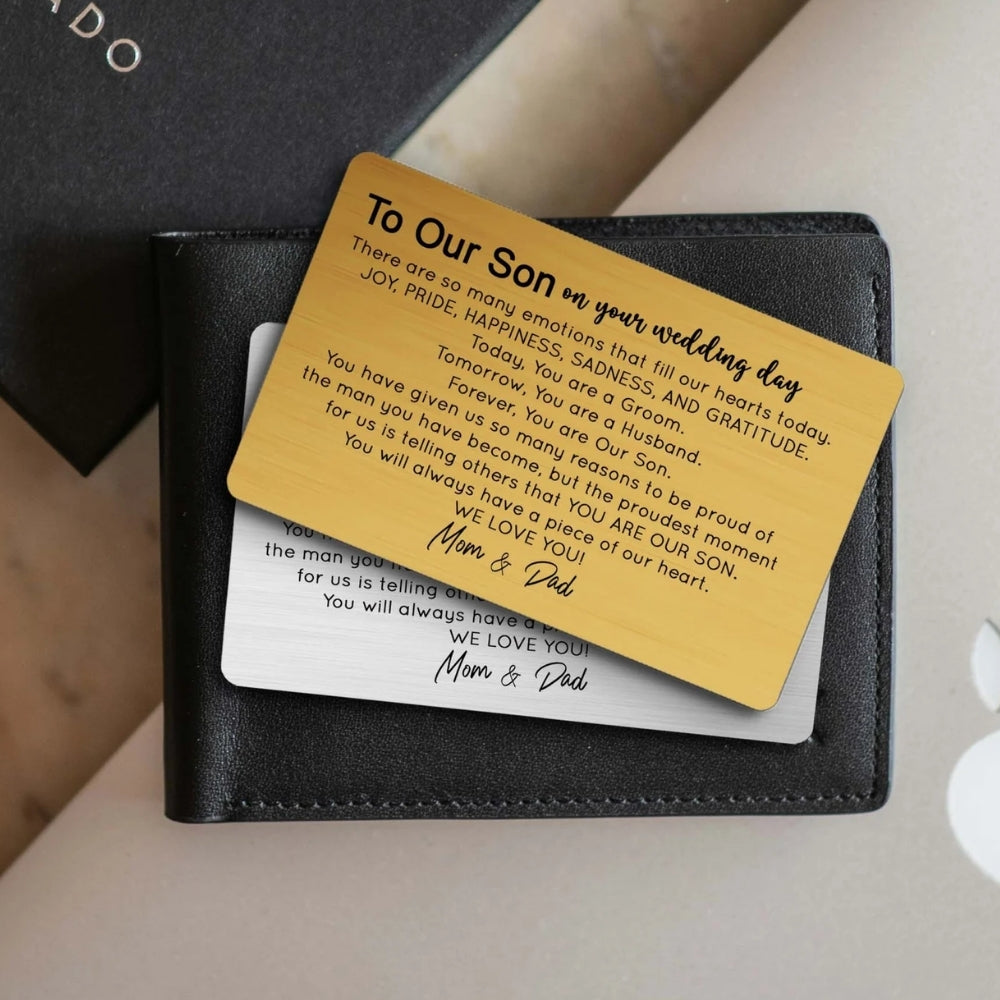To Our Son On Wedding Day Wallet Card, Wedding Wallet Card for Son WD0132