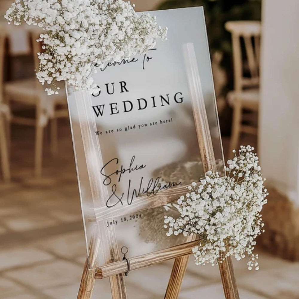 Personalised Welcome To Our Wedding Acrylic Sign, Custom Wedding Sign WD0089