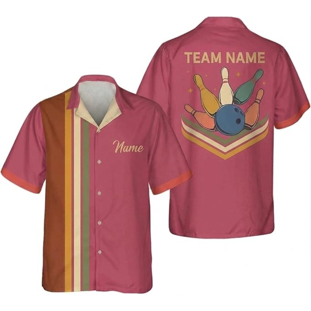 Custom Retro Bowling Hawaiian Shirt Men Women, Custom Team Retro Bowling Shirts BZ0374