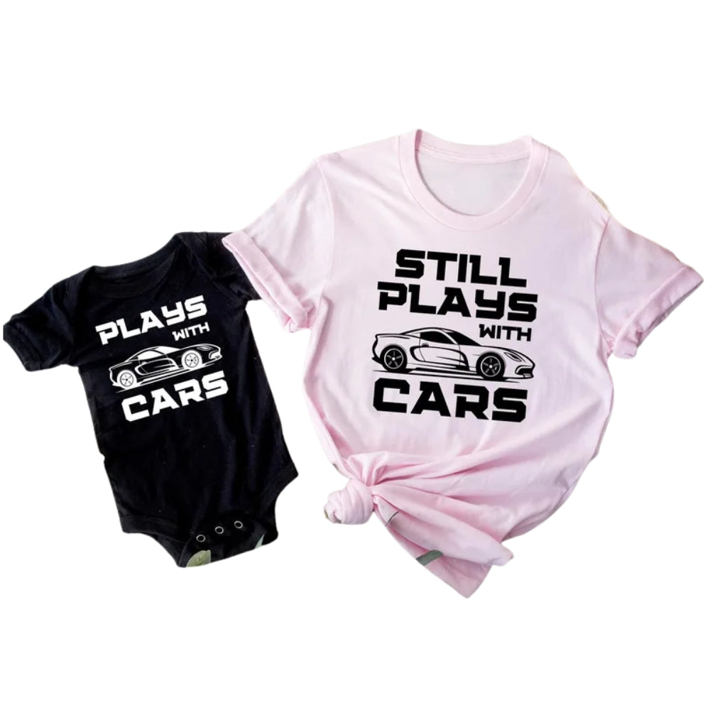 Still Plays With Cars Plays With Cars Matching Dad And Son T Shirt Father's Day, Car Lover Matching Family Shirts ET0940