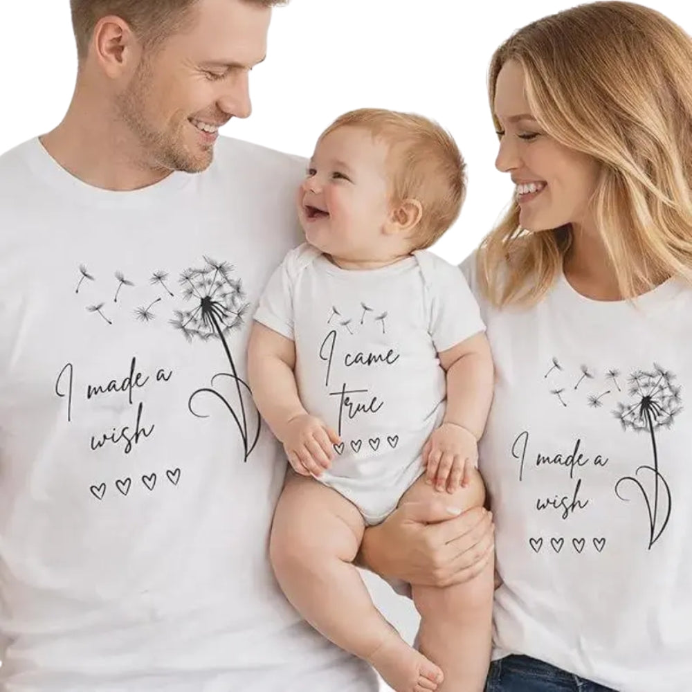 I Made A Wish I Came True Matching Dandelion Mom And Baby Shirts, Matching Mother Son Daughter Shirts ET0942