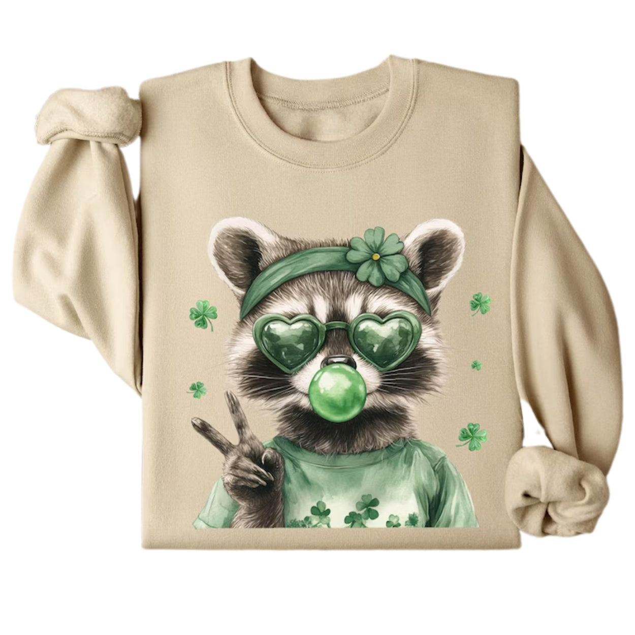 Funny Raccoon St Patrick Sweatshirt, Patrick's Day Sweatshirt For Raccoon Lovers 2D0859
