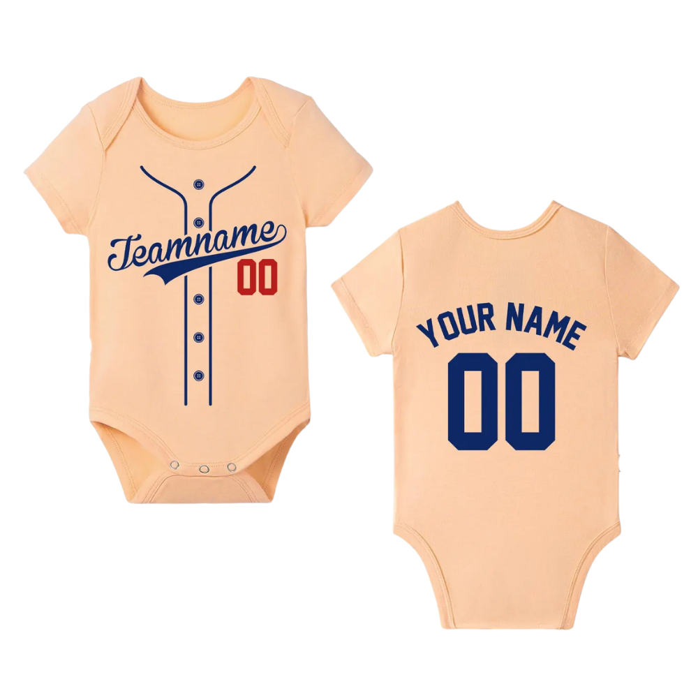 Personalized Baby Baseball 3D Bodysuit, Custom Name & Number Baseball Baby Bodysuit BB0318