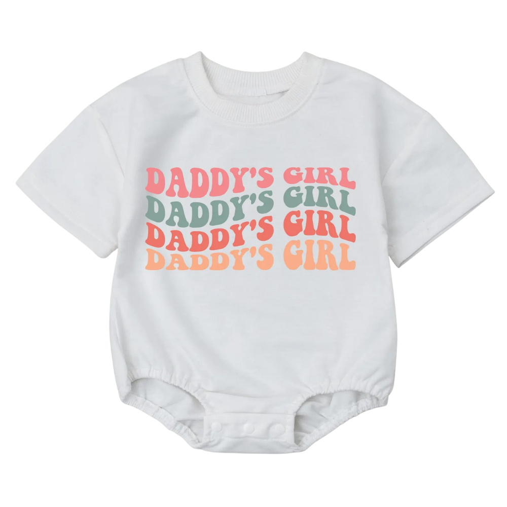 Retro Daddy's Girl Baby T Shirt Bubble Romper, Baby Girl Romper For Dad Father BB0065