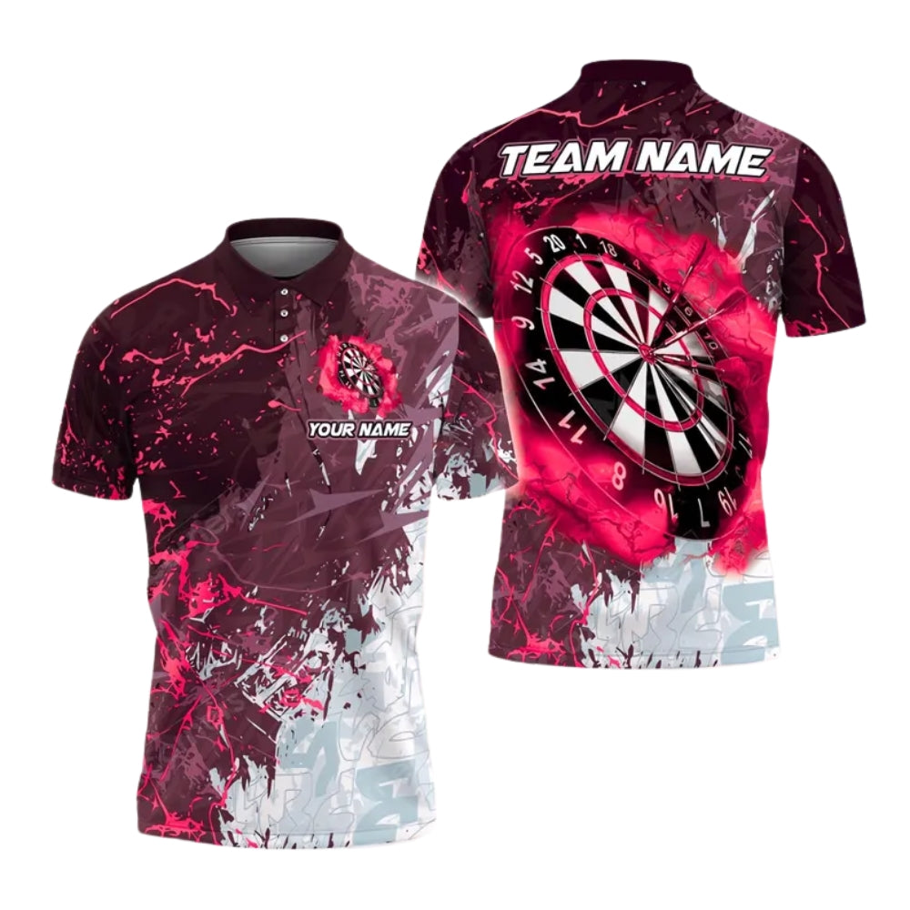 Custom Blue Thunder Darts Polo Shirt Mens, Custom Dart Team Shirts DE0084