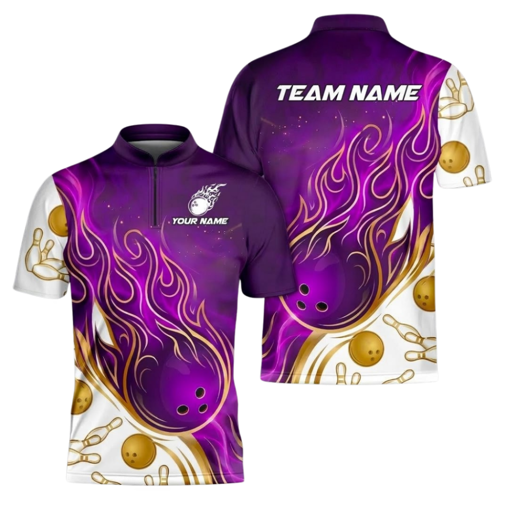 Custom Flame Ball Bowling Jersey Shirts For Men Green And White, Custom Flame Bowling Team Shirts BZ1101