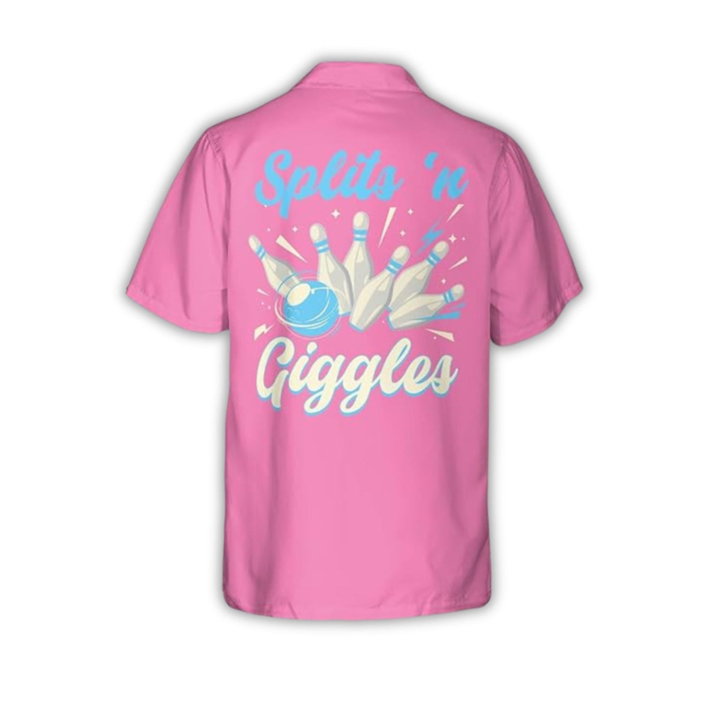 Splits'n Giggles Custom Pink Ladies Bowling Hawaiian Shirt, Custom Womens Funny Bowling Shirts HW0179