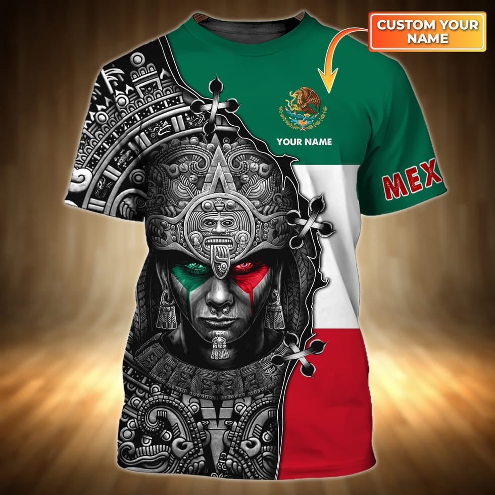 Personalized With Name 3D Mexico Shirts, Aztec Mexican T Shirts, Unisex Aztec Shirt TO0792