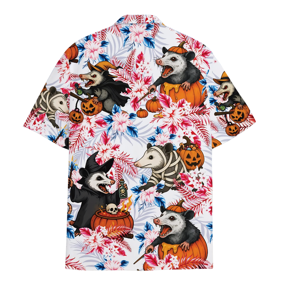 Funny Opossum Halloween Hawaiian Shirt, Halloween Hawaiian Shirt For Opossum Lover HE0810
