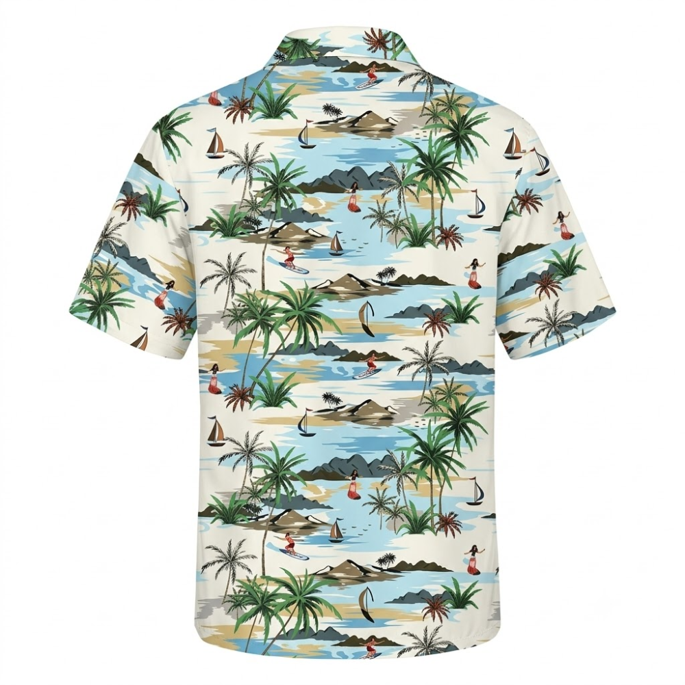 Tropical Beach Hawaiian Shirt For Men Women, Beach Hawaiian Shirt With Pocket HE0741