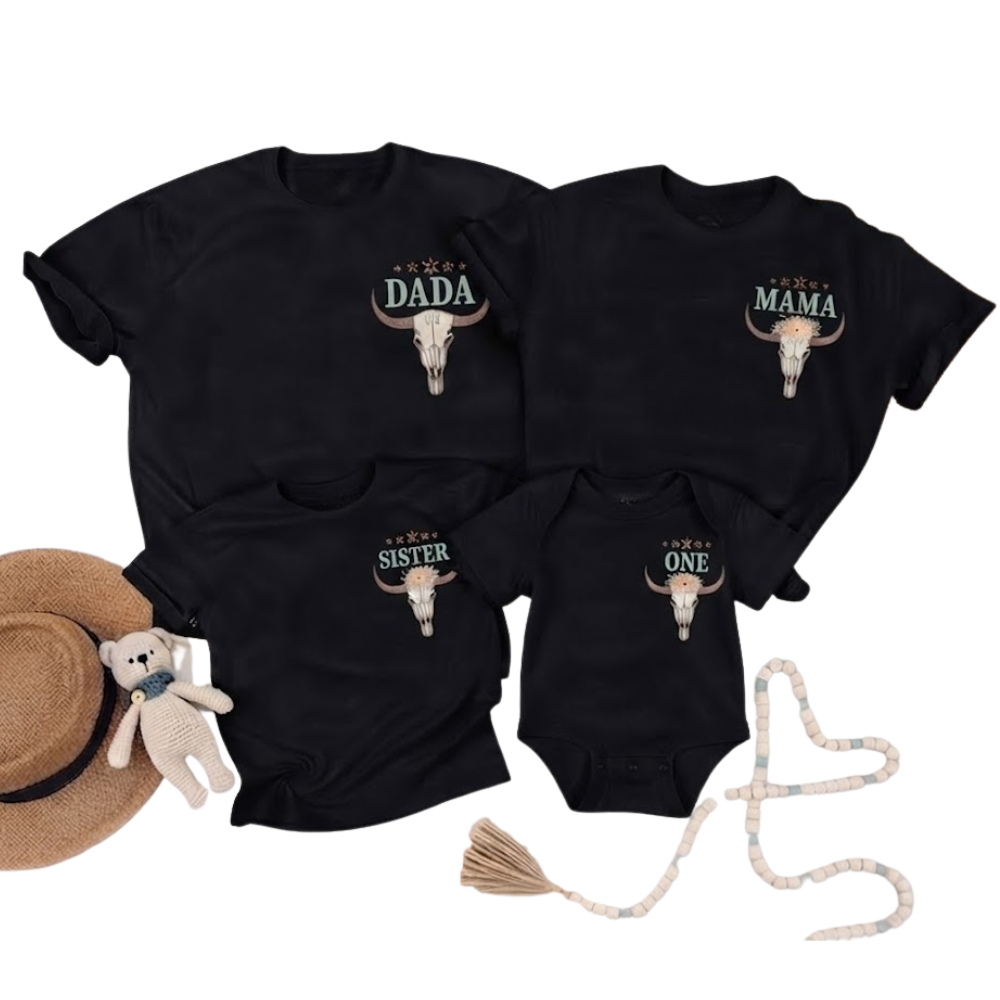 Personlized Western First Birthday Family Matching T Shirt, Custom Matching 1st Birtday Western Family Shirts ET1207