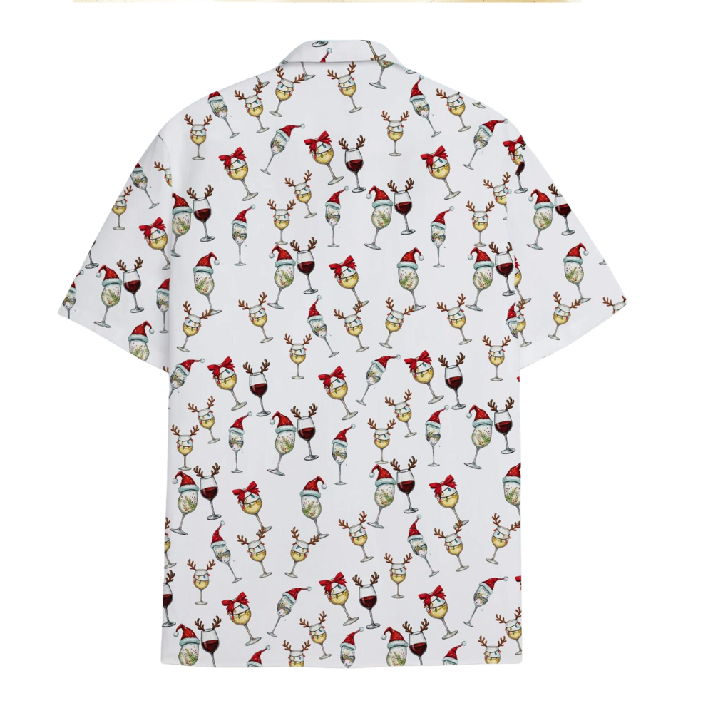 Wine Lover Christmas Hawaiian Shirt Women Men, Wine Hawaiian Shirt For Xmas HE0685