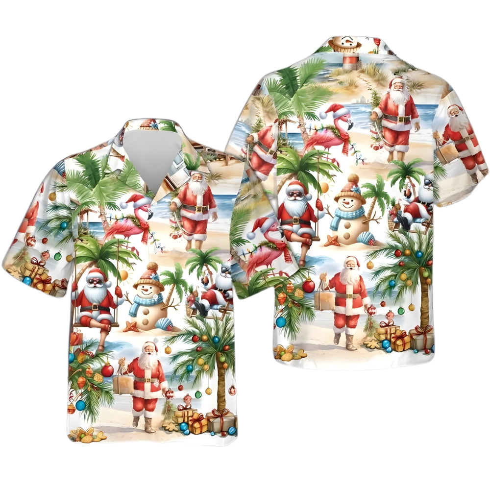 Tropical Santa Christmas Hawaiian Shirt Men And Women, Tropical Xmas Shirts ET0029