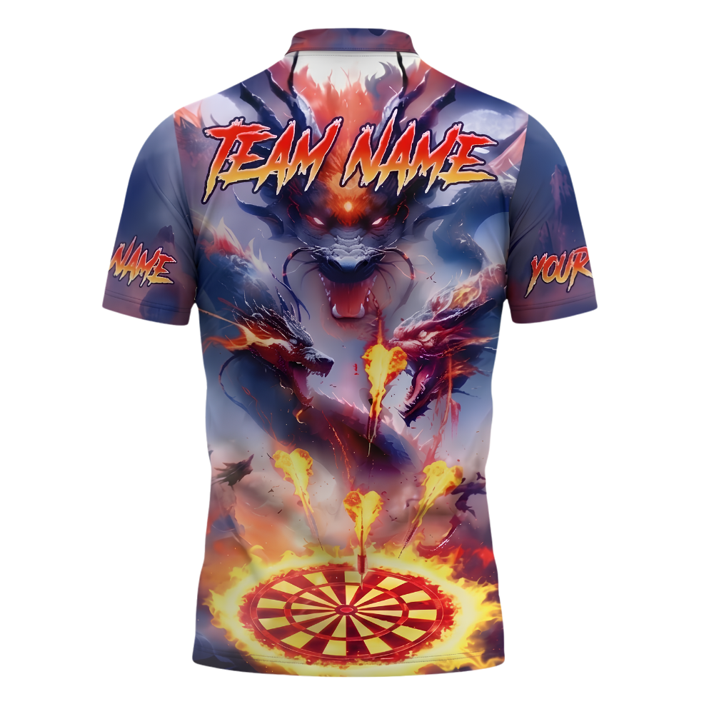 Dragon Fire Custom Darts Polo Shirt For Men, Custom Dragon Dart Team Shirt DZ0160