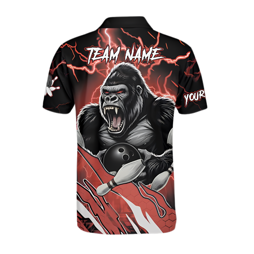 Custom Bigfoot Thunder Bowling Polo Shirt For Men, Custom Bigfoot Sasquatch Bowling Team Shirt BZ0961