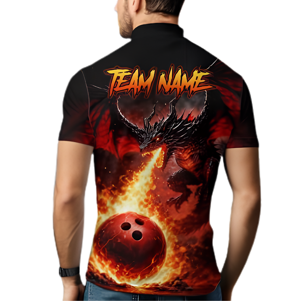 Custom Dragon Fire Bowling Jersey For Men, Custom Dragon Bowling Team Shirt BZ0908