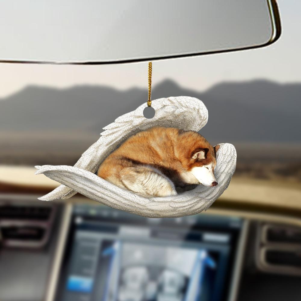 Red Husky sleeping angel red husky lover dog mom ornament cus tjl OO0332