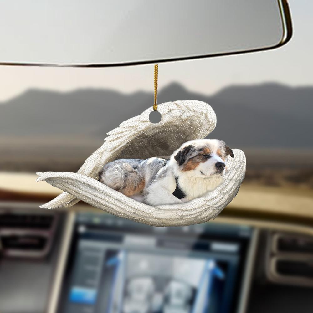 Blue merle Australian Shepherd sleeping angel blue merle Australian Shepherd lover ornament cus tjl OO0358