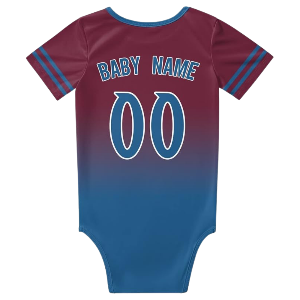 Custom Name And Number Colorado Ice Hockey 3D Baby Bodysuit, Custom Baby Ice Hockey Lover Bodysuit BB0323