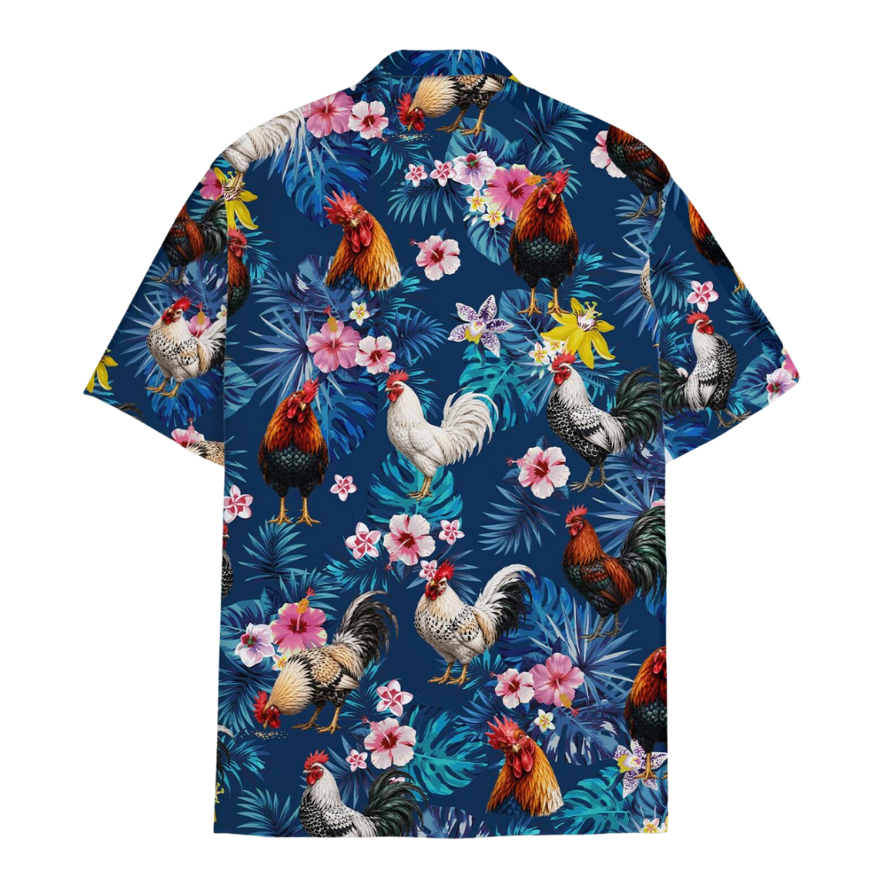 Floral Chicken Hawaiian Shirt For Men Women, Tropical Chicken Lover Hawaiian Shirt HE0473