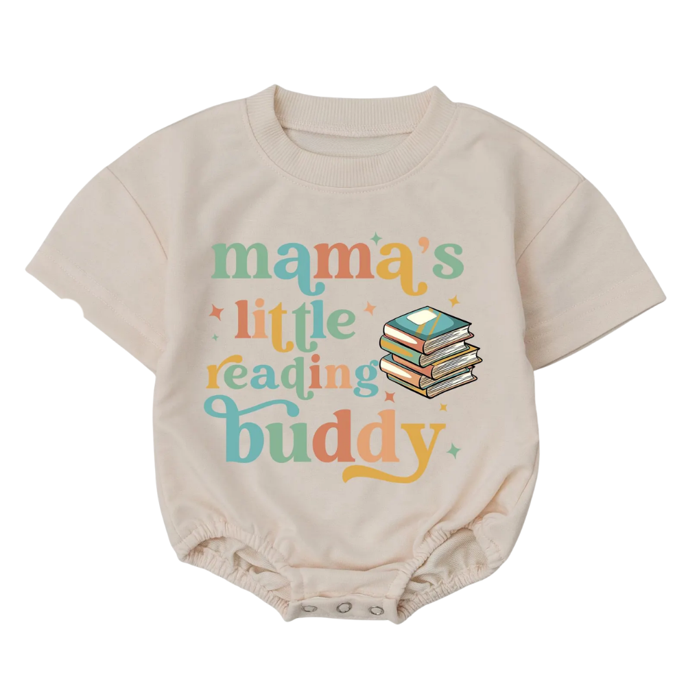Mama's Little Reading Buddy Baby T Shirt Romper, Reading Book Lover Baby Romper BB0081