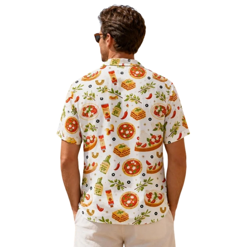 Italian Food Pizza Pasta Hawaiian Shirt For Men Women, Italian Food Lover Hawaiian Shirts HE0495