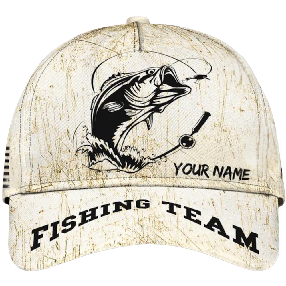 Custom Fishing Team Vintage Baseball 3D Cap, Custom Fishing Cap Hat For Fisherman CP0622