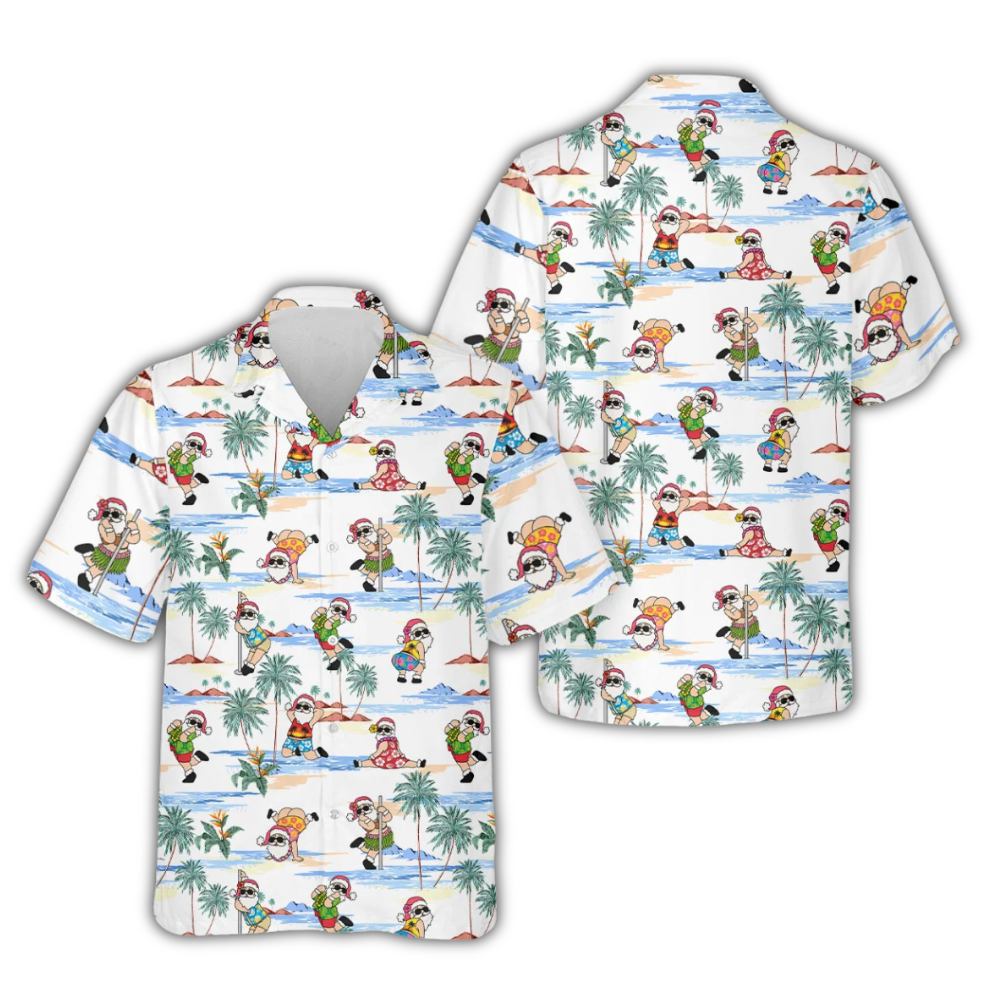 Funny Santa Beach Tropical Hawaiian Shirt For Men Women, Christmas Hawaiian Shirt HE0931