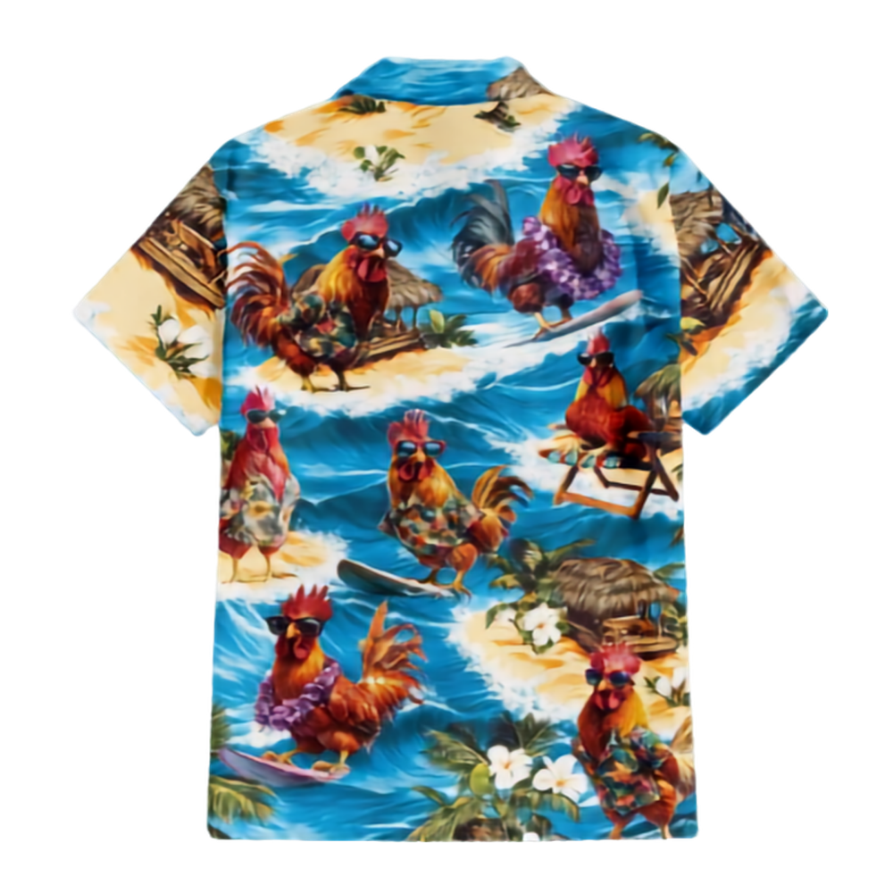 Chicken Surfing Beach Hawaiian Shirt For Men Women, Chicken Lover Aloha Hawaiian Shirt HE0475