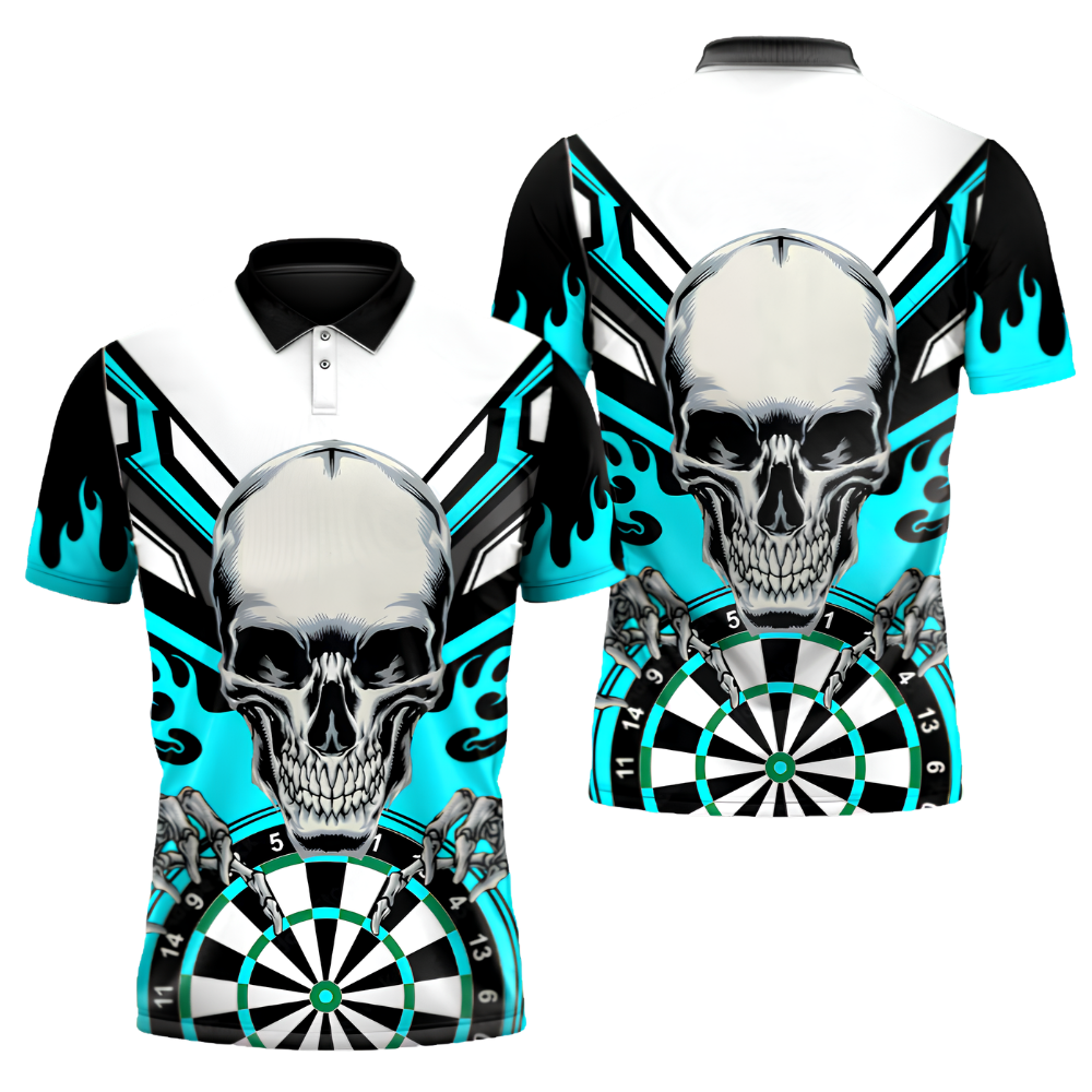 Custom Skull Red Dart Polo Shirt Men, Custom Skull Dart Team Shirt DZ0166
