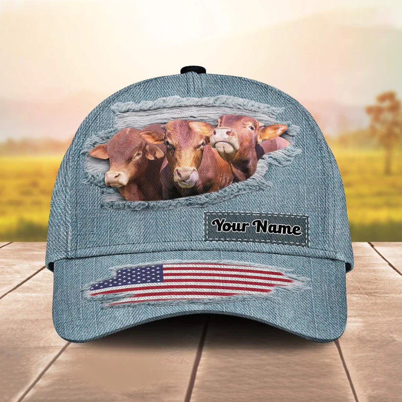 Beefmaster Jeans Pattern Customized Name Cap CA0214