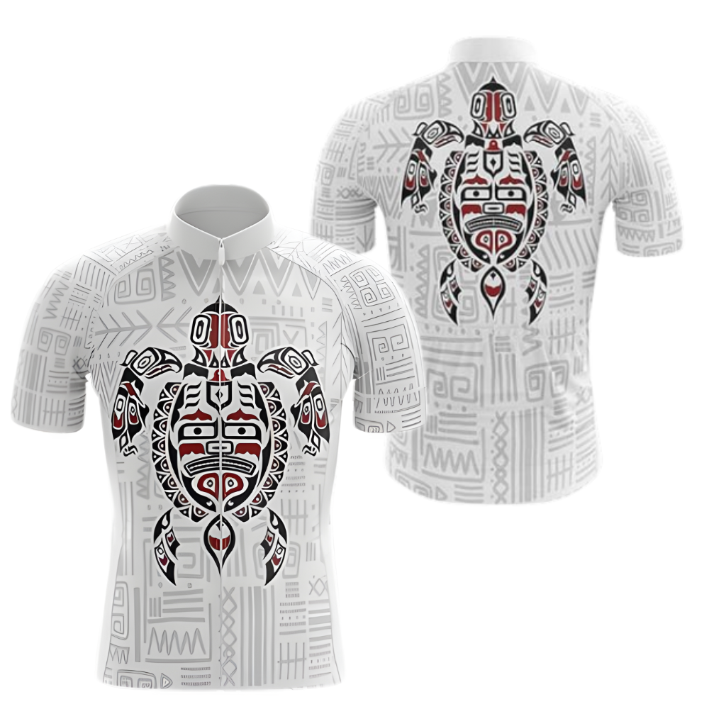 Tribal Turtle Cycling Short Sleeve Jersey For Men, Tribal Cycling Jerseys CZ0030