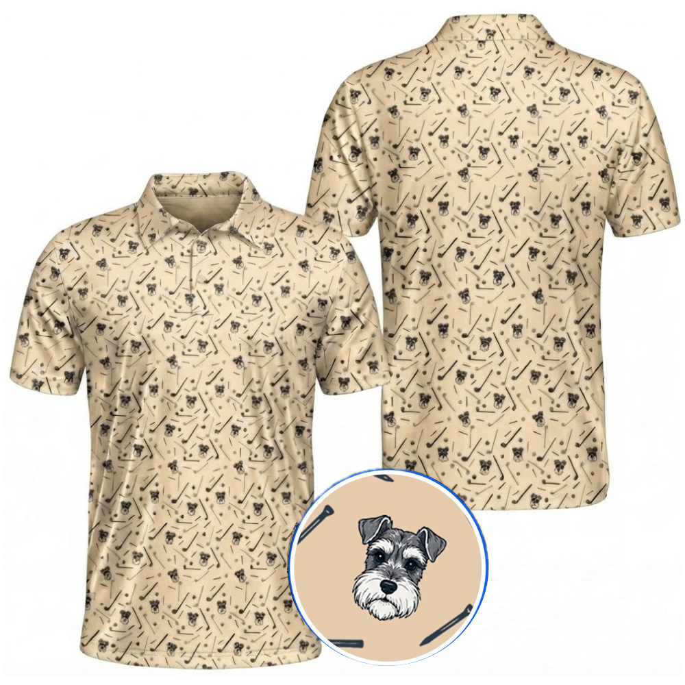 Mini Schnauzer Golf Polo Shirt For Men, Miniature Schnauzer Lover Golf Shirt GZ0374