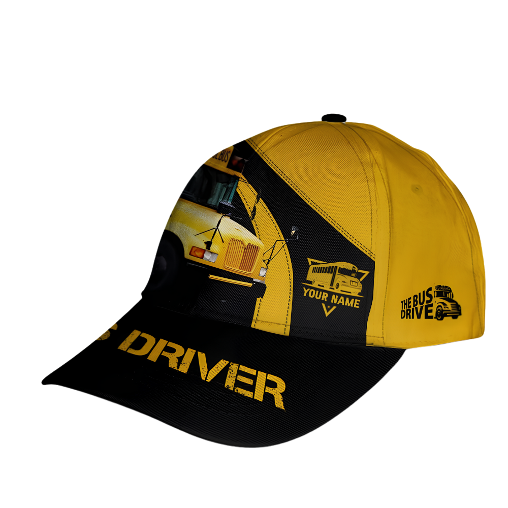 Custom School Bus Baseball Cap With Name, Custom Bus Driver Baseball Cap Hat CP0707