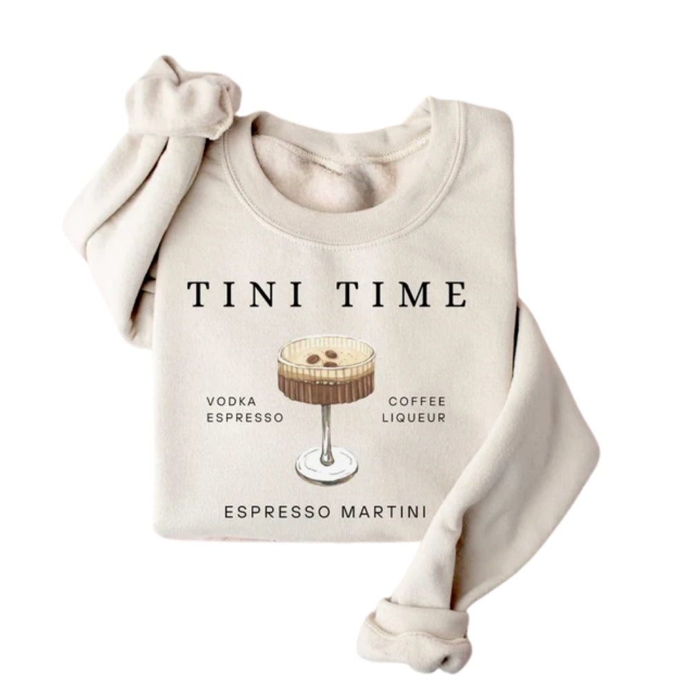 Tini Time Espresso Martini Sweatshirt, Martini Lover Sweatshirt 2D0334