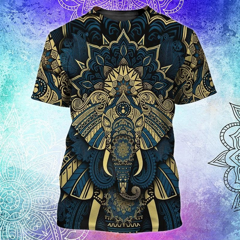 3D All Over Print Mandala Elephant Shirt, Mandala Hippie Shirts TO1006