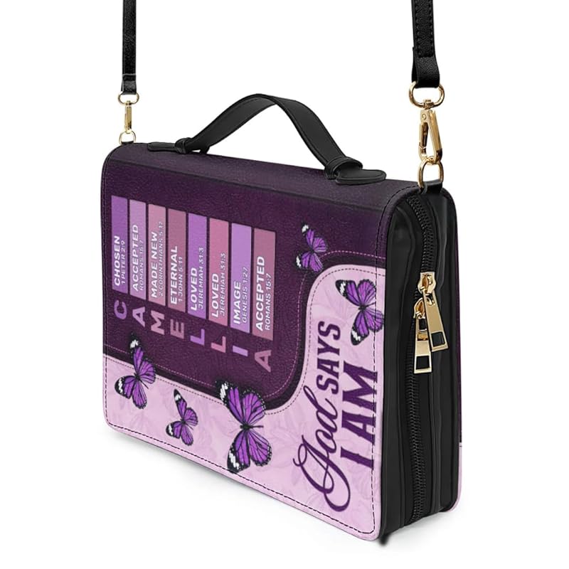 God Says I Am Personalized Bible Cover, Personalized Christian Art Gifts Bible Cover For Women TD0012