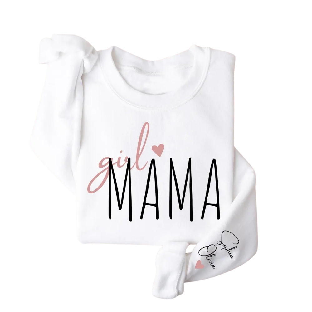 Custom Girl Mama Sweatshirt, Custom Mom of Girls Sweatshirt 2D0521