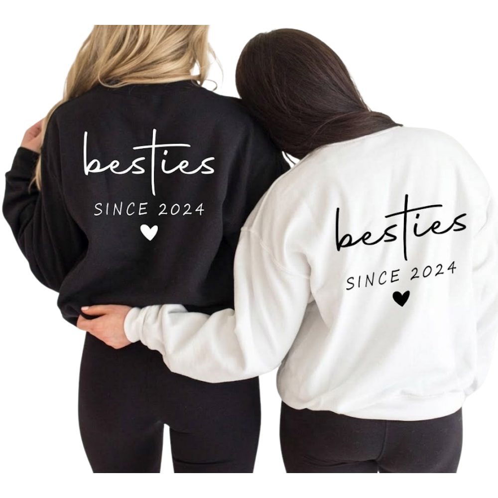 Personalized Bestie Matching Sweatshirt, Custom Best Friends Sweatshirts With Year ET1489