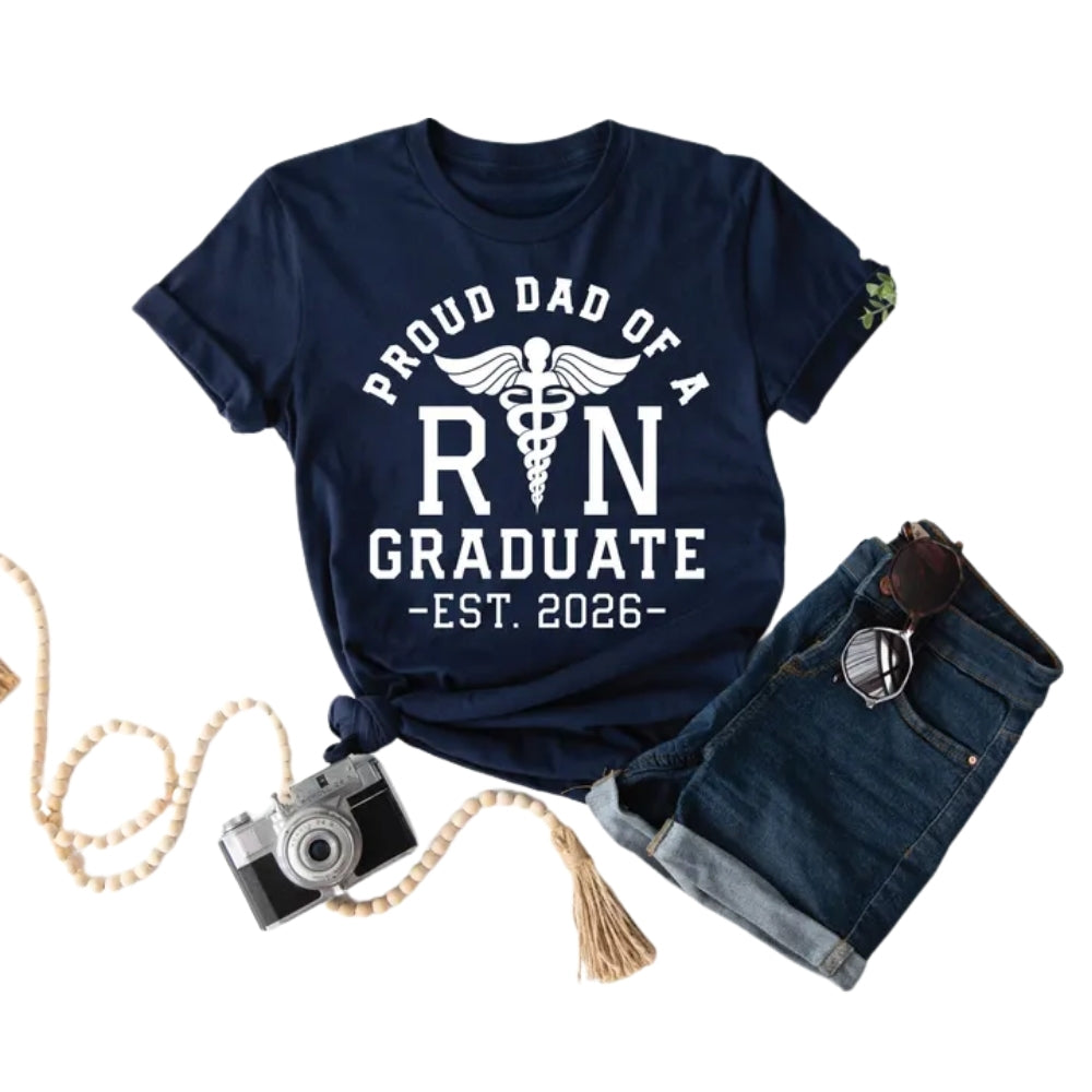 Custom Nurse Graduation Matching Family T Shirts, Personalized Registered Nurse Grad Matching Shirts For Family ET0668
