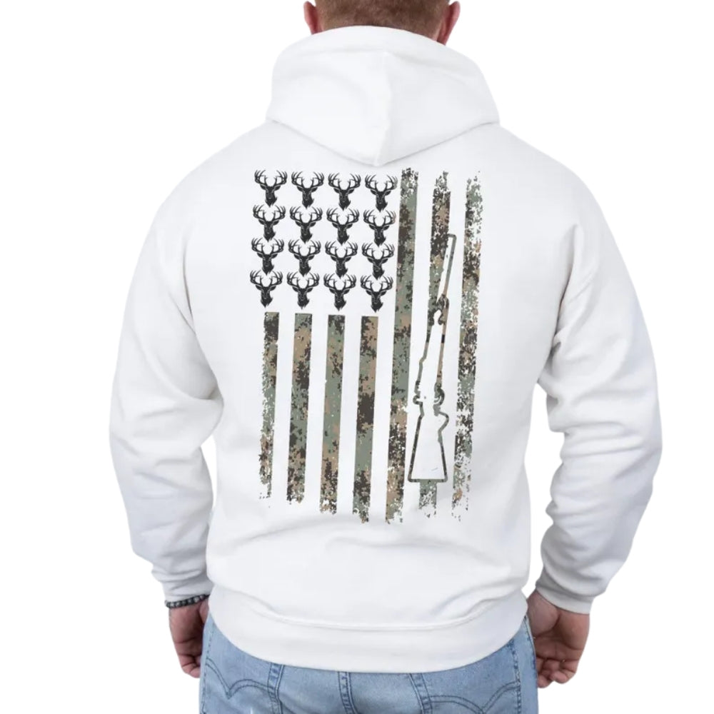 Camo American Flag Deer Hunting Hoodie For Men, Patriotic Hunting Hoodie 2D0718