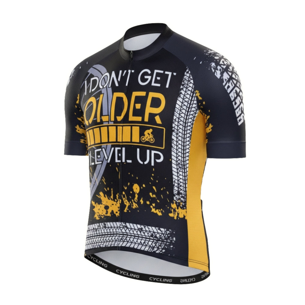 I Don't Get Older I Level Up Men's Short Sleeve Cycling Jersey, Funny Cycling Jerseys CZ0034