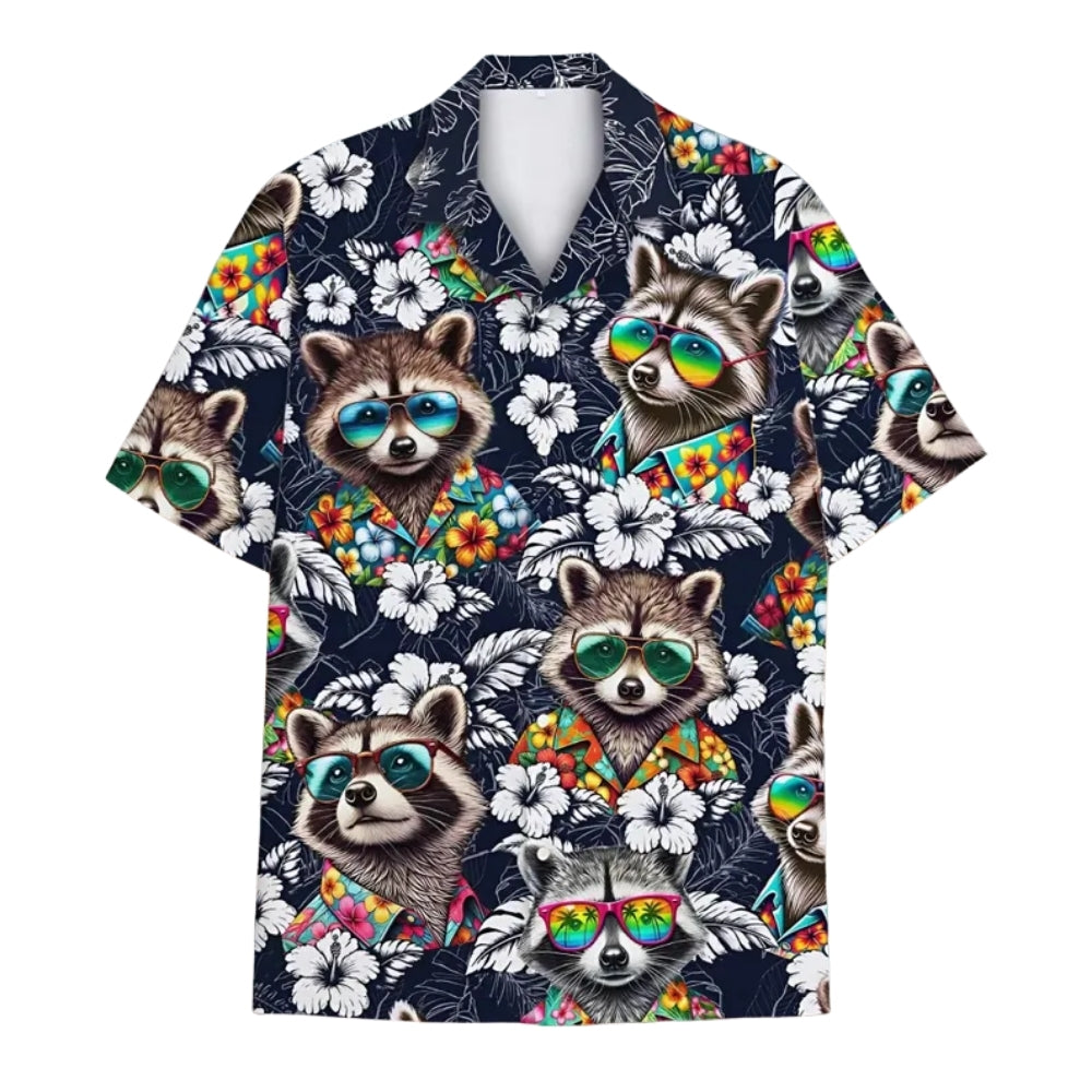 Tropical Raccoon Hawaiian Shirts For Men Women, Raccoon Lovers Hawaiian Shirts HE0013