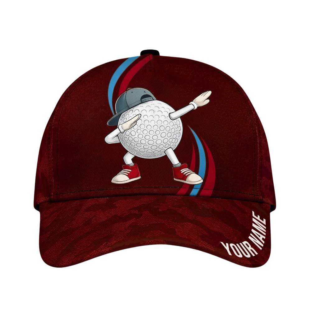 Custom Funny Golf Ball Golf Baseball Cap, Custom Name Golf Hat For Golfer CP0698