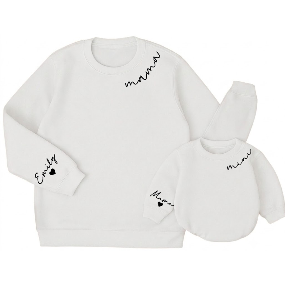 Personalized Mama And Mini Matching Sweatshirt, Custom Mother And Baby Sweatshirts ET1468