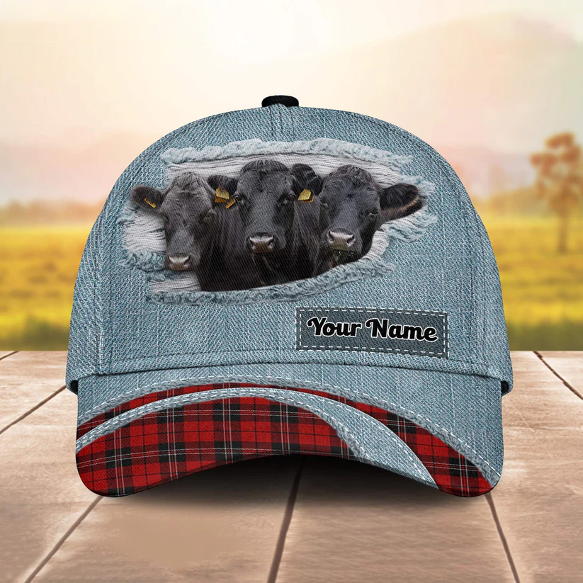 Dexter Red Caro And Jeans Pattern Customized Name Cap CA0148