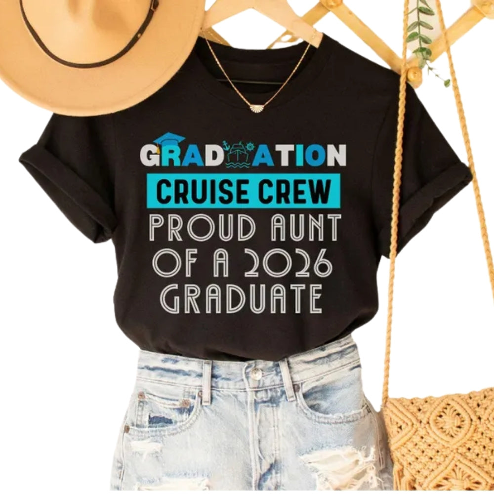 Graduation Cruise Crew Custom Family Matching T Shirts, Personalized Matching Graduation Cruise Family Shirts ET0519